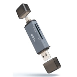 Lector de Tarjetas TooQ USB-A USB-C Gris (TQR-3001G)