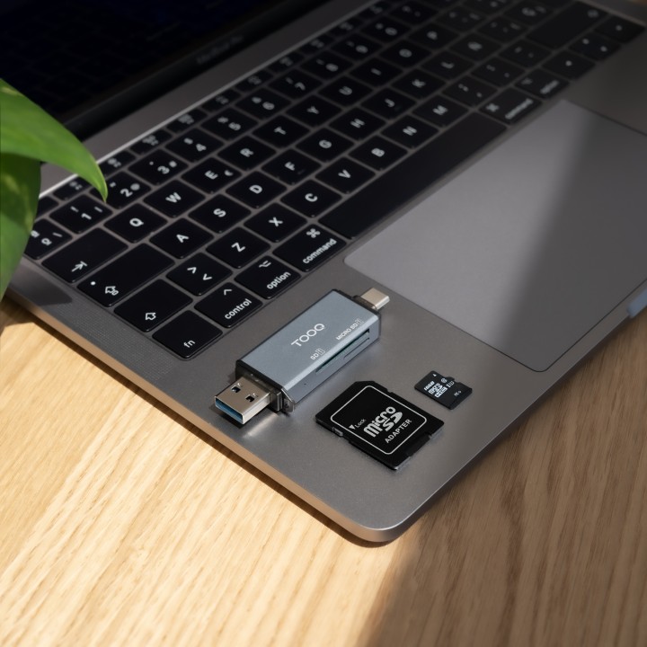 Lector de Tarjetas TooQ USB-A USB-C Gris (TQR-3001G)