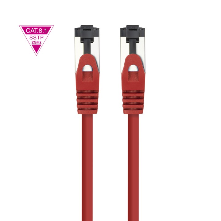 Nanocable Cat.8.1 SSTP 30cm Rojo (10.20.2000-L30-R)