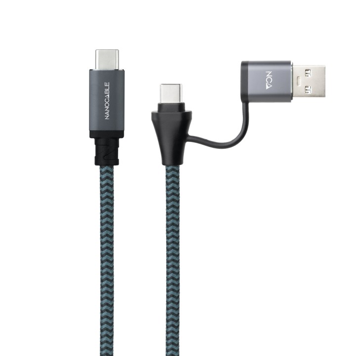 Nanocable USB-C a USB-A+USB-C/M 1m (10.01.4111-COMB)