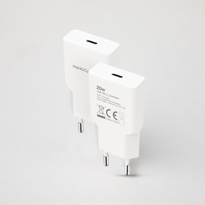 Cargador Nanocable 1xUSB-C PD 20W Blanco (10.10.2021)