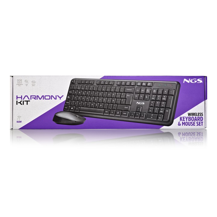 Teclado+Ratón NGS RF Wireless Óptico Negro (HARMONYKIT)
