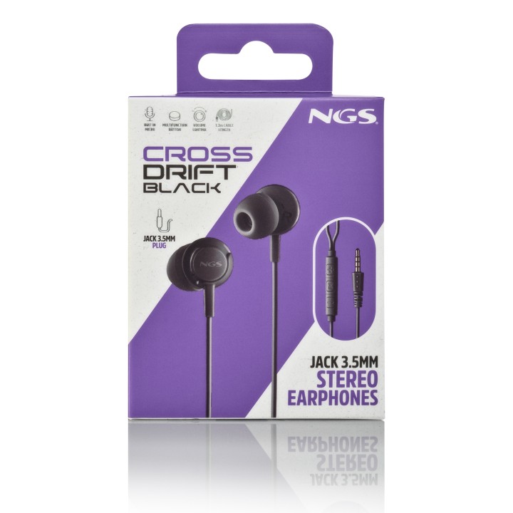 Auriculares NGS Intraural 3.5mm Negro (CROSSDRIFTBLACK)