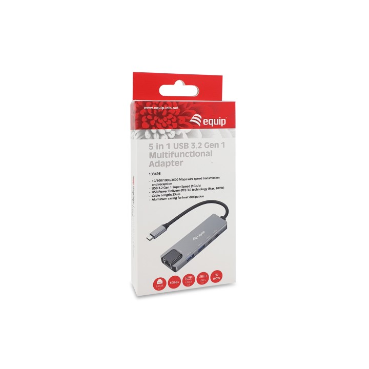 Adaptador EQUIP USB-C 5en1 Ethernet 2.5 GbE (EQ133496)