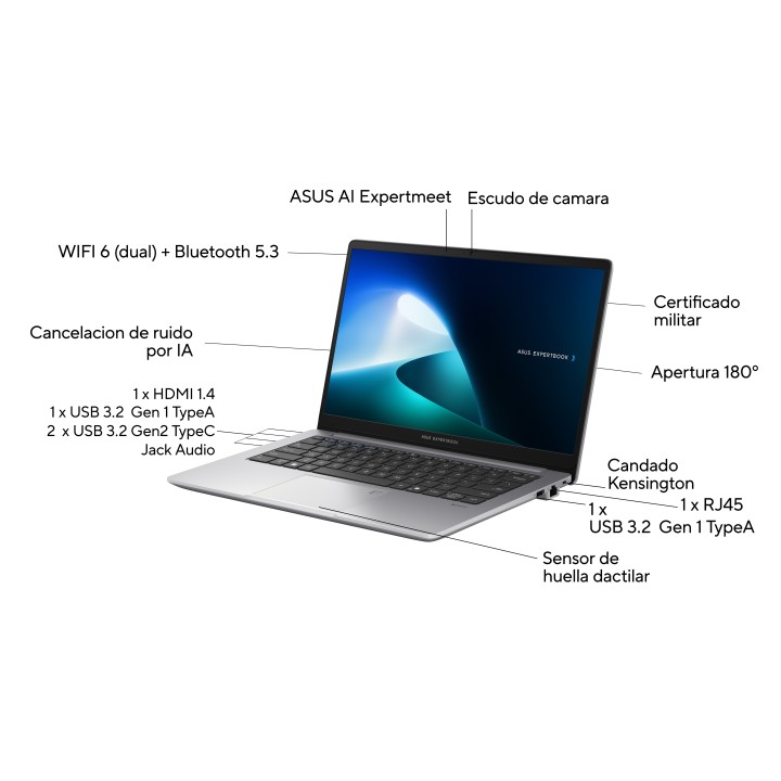 ASUS P1403CVA-S60543X i3-1315U 16Gb 512Gb 14" W11P Gris