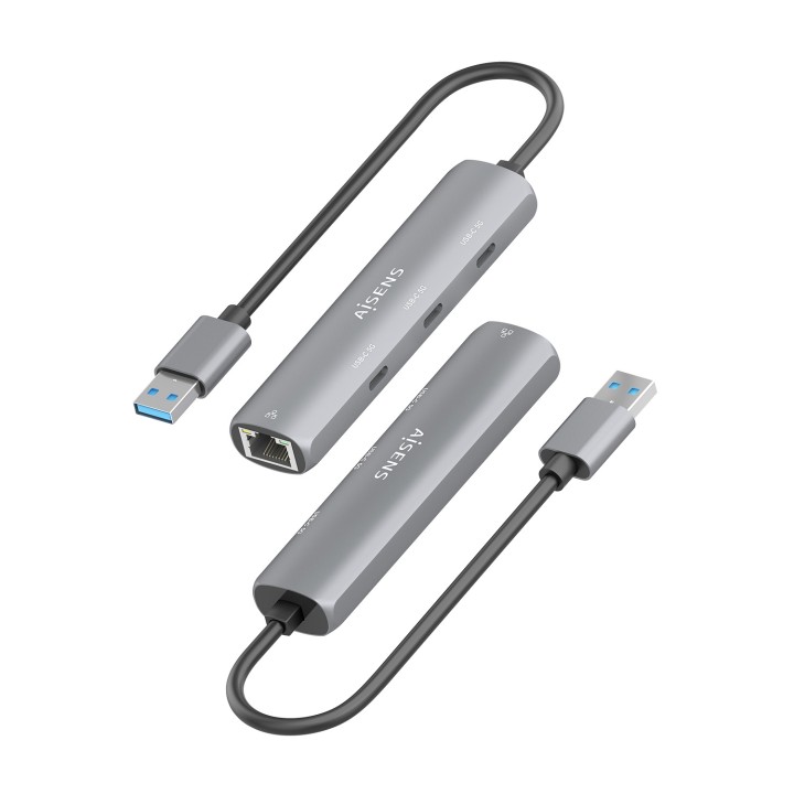 Hub AISENS USB-A a 3xUSB-C/1xRJ45 Gris (ASUC-4P037-GR)