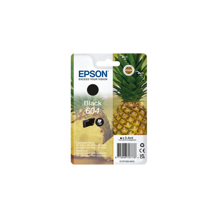Tinta Epson 604 Negro 3.4ml 150 páginas (C13T10G14010)