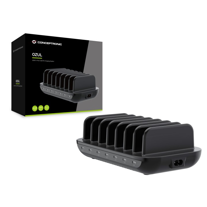 Cargador CONCEPTRONIC 160W 7xUSB-C Negro (OZUL07B)