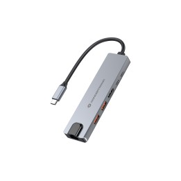 Docking Station CONCEPTRONIC 6en1 USB-C Gris (DONN29G)