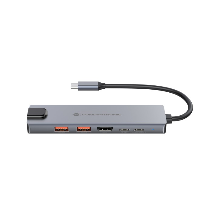 Docking Station CONCEPTRONIC 6en1 USB-C Gris (DONN29G)