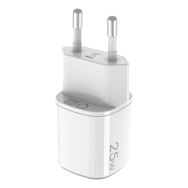 Cargador CELLY USB-A USB-C 25W Blanco (UPTC1USB1USBC25)