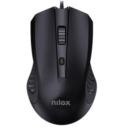 Ratón NILOX Óptico USB-A 2400dpi Negro (MOUSB1013)