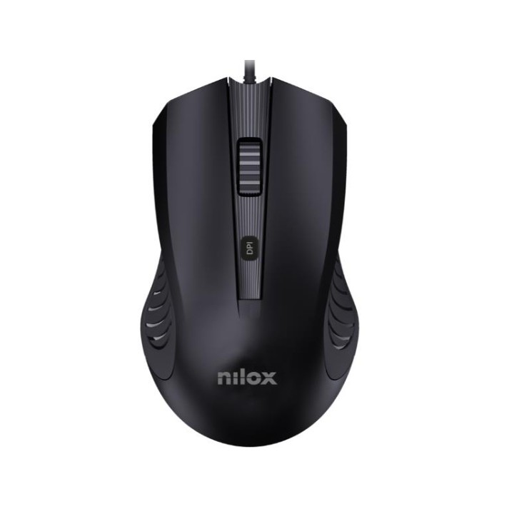 Ratón NILOX Óptico USB-A 2400dpi Negro (MOUSB1013)