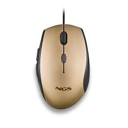 Ratón NGS Ergonómico Óptico USB 1600dpi Oro (MOTHGOLD)