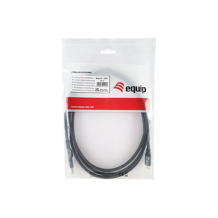 Cable EQUIP USB-C a USB-C + Adap USB-A 100W 2m (128432)