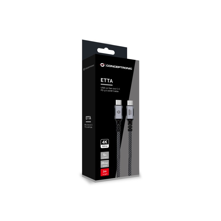 Cable CONCEPTRONIC USB-C a USB-C PD 100W (ETTA07B20)