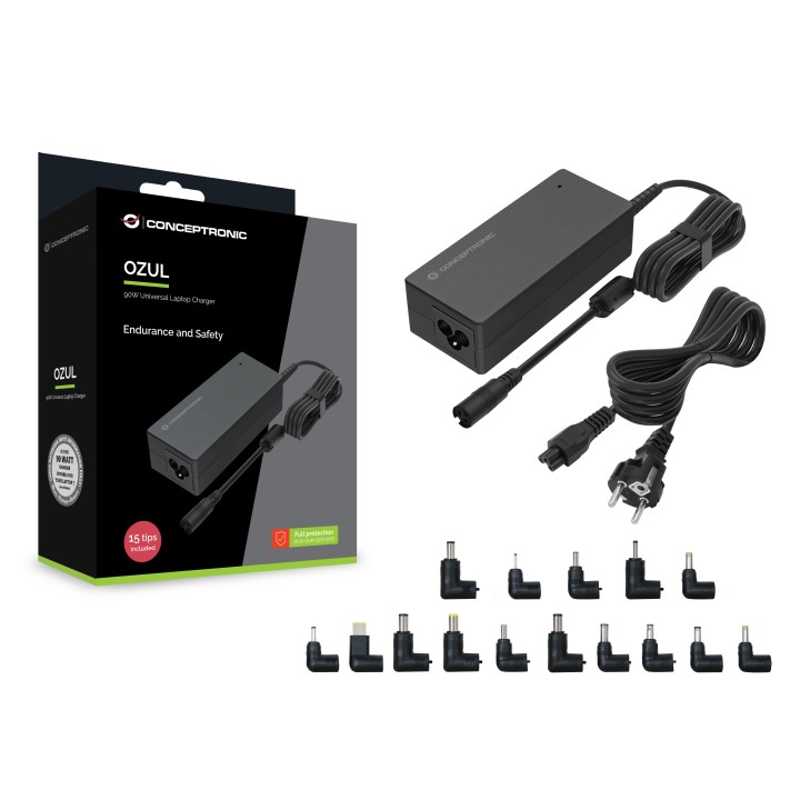 Cargador CONCEPTRONIC para portátil 90W (OZUL08B15)