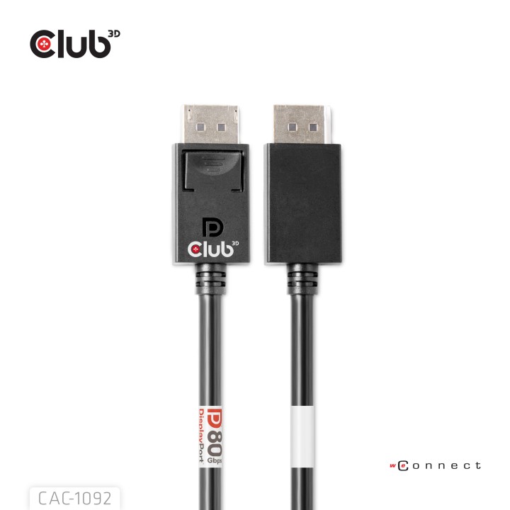 Cable Club 3D DP80 8K/240Hz 1.6m M/M Negro (CAC-1092)
