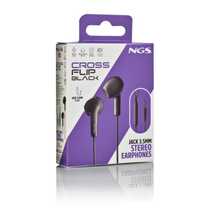 Auriculares NGS Intraurales 3.5mm Negro(CROSSFLIPBLACK)