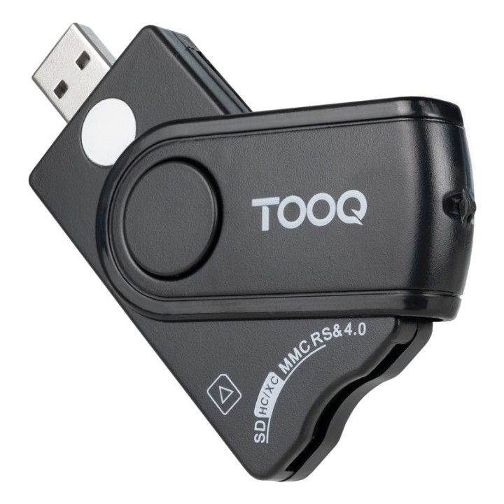 Lector TooQ DNIe TF/SD USB-A 2.0 Negro (TQR-3012B)