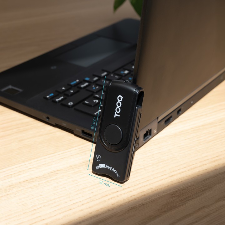 Lector TooQ DNIe TF/SD USB-A 2.0 Negro (TQR-3012B)