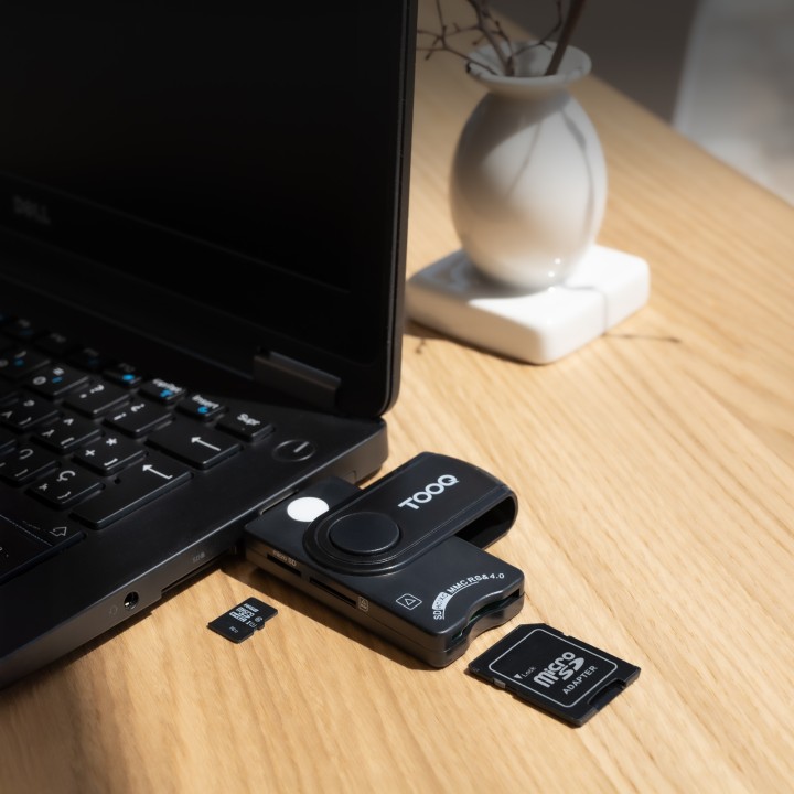 Lector TooQ DNIe TF/SD USB-A 2.0 Negro (TQR-3012B)