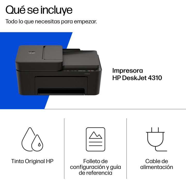 Multif HP DeskJet 4310 A4 Color USB WiFi Negra (A24HPB)