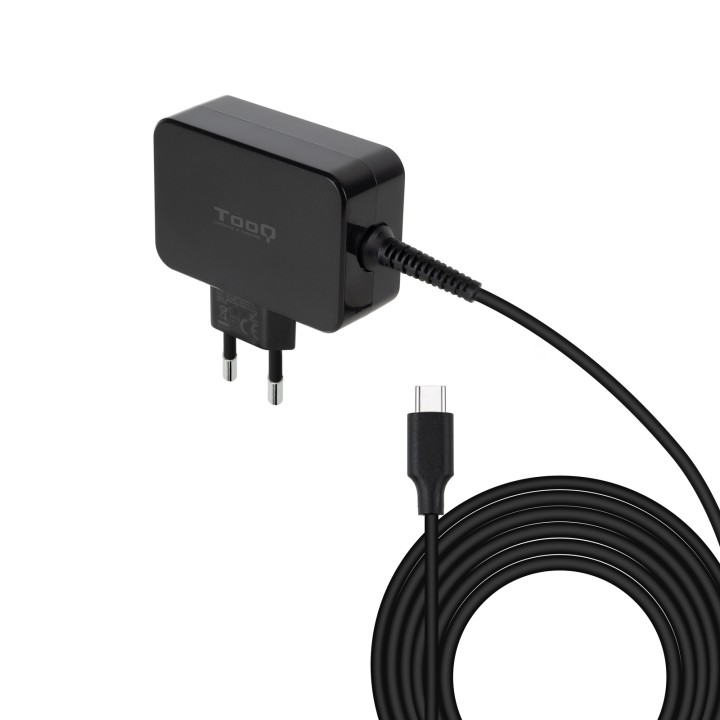 Cargador TooQ 65W USB-C PD 3.0 Negro (TQLC-USBCGAN65PD)