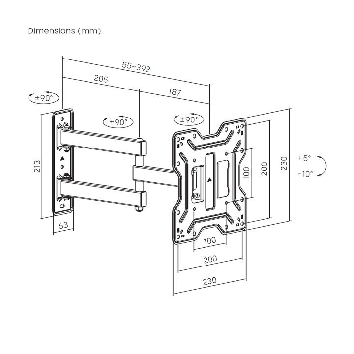 Soporte Pared AISENS 23-43" Inclina/Gira (WT43TSE-413)