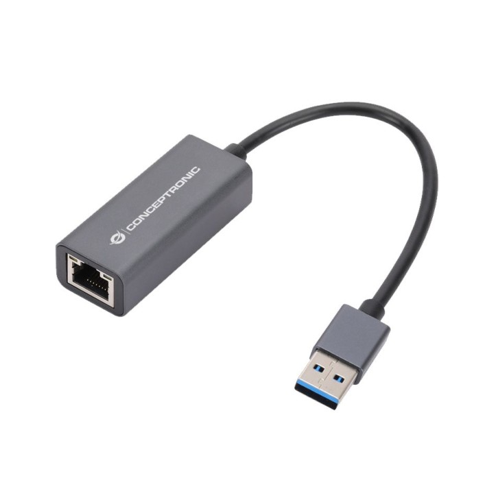 Adaptador CONCEPTRONIC USB 3.0 a RJ45 Gris (ABBY08G)