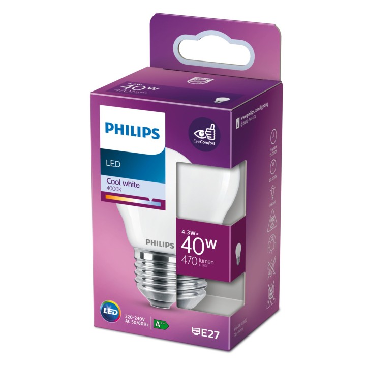 Bombilla Philips LED Classic 40W P45 E27 (929002027728)