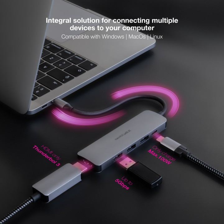 Dock Nanocable USB-C a 3xUSB-A/HDMI/USB-C (10.16.4605)