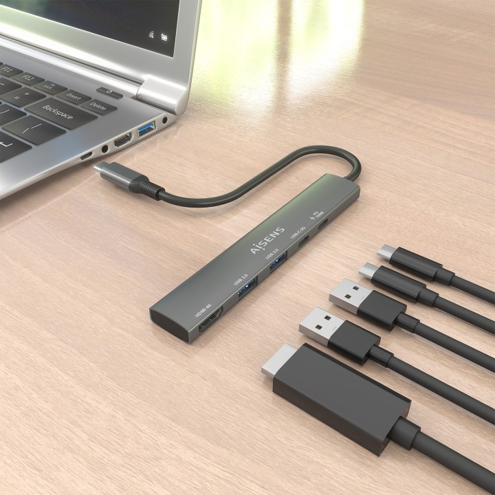 Docking AISENS 5en1 USB-C Gris (ASUC-5P022-GR)