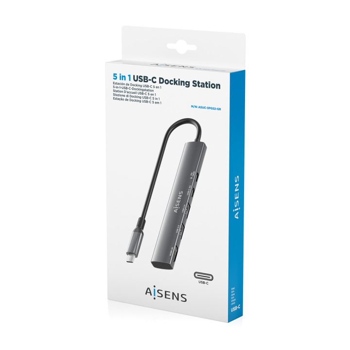 Docking AISENS 5en1 USB-C Gris (ASUC-5P022-GR)