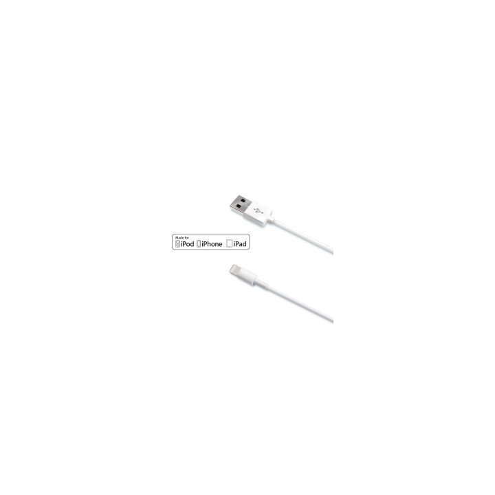 Cable CELLY Lightning 1m Blanco (USBLIGHT)
