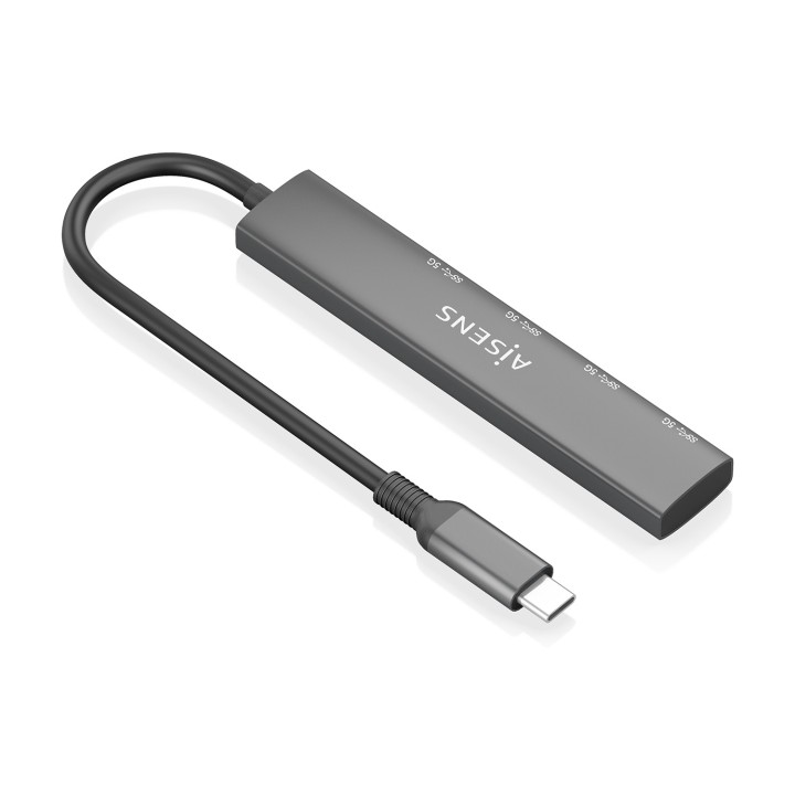 Hub Aisens USB-C/M a 4xUSB-A/H 15cm Gris (A109-0943)