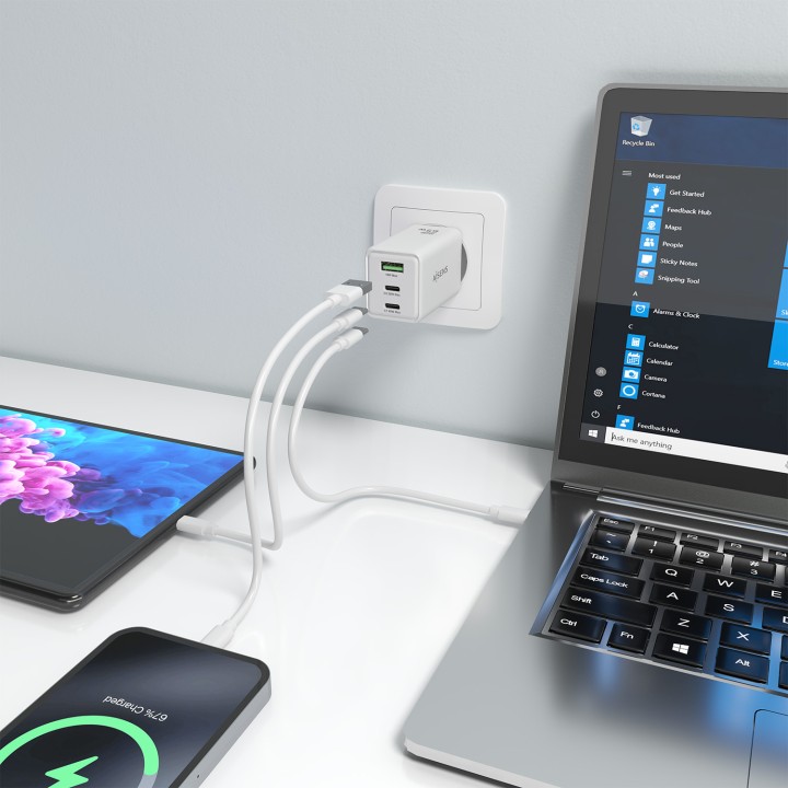 Cargador AISENS 65W 2xUSB-C 1xUSB-A (ASCH-65W3P072-W)