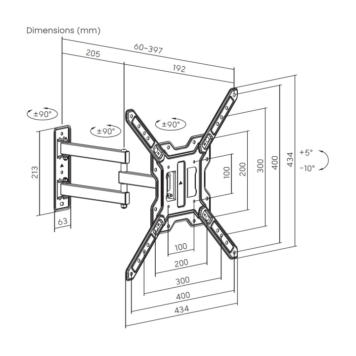 Soporte Pared AISENS 23"-65" Inclina/Gira (WT65TSE-417)