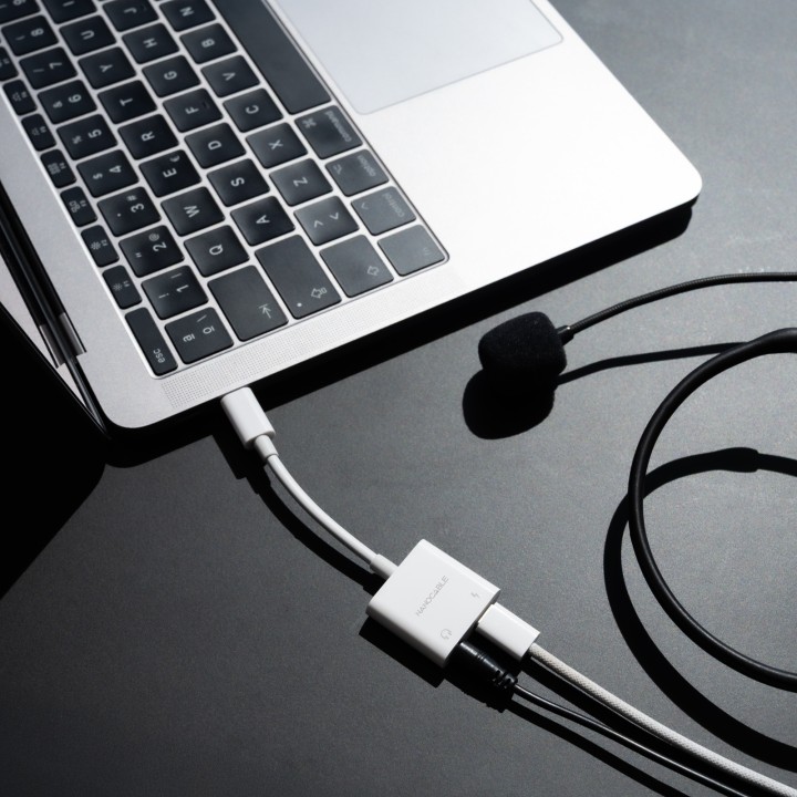Nanocable USB-C a Jack+USB-C/H 60W Blanco (10.24.1206)