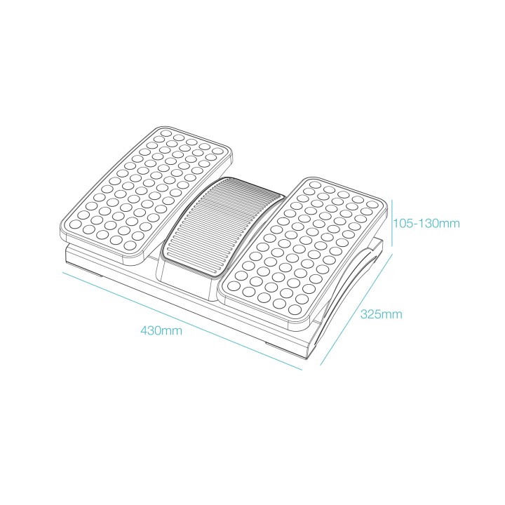 Reposapiés TooQ dos plataformas Negro (TQFR0605-B)