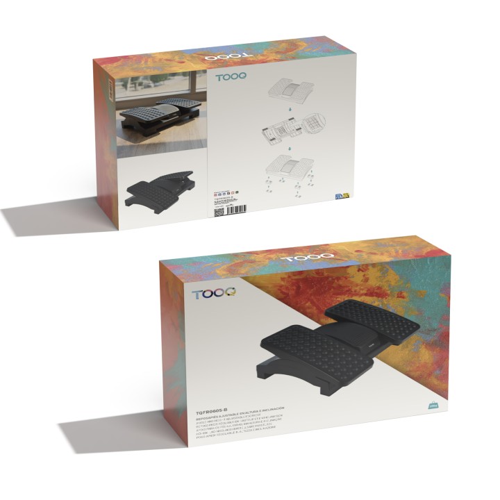 Reposapiés TooQ dos plataformas Negro (TQFR0605-B)