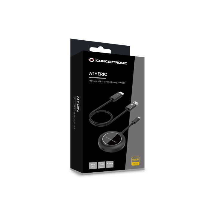 Transmisor CONCEPTRONIC USB-C a HDMI Negro (ATHERIC01B)