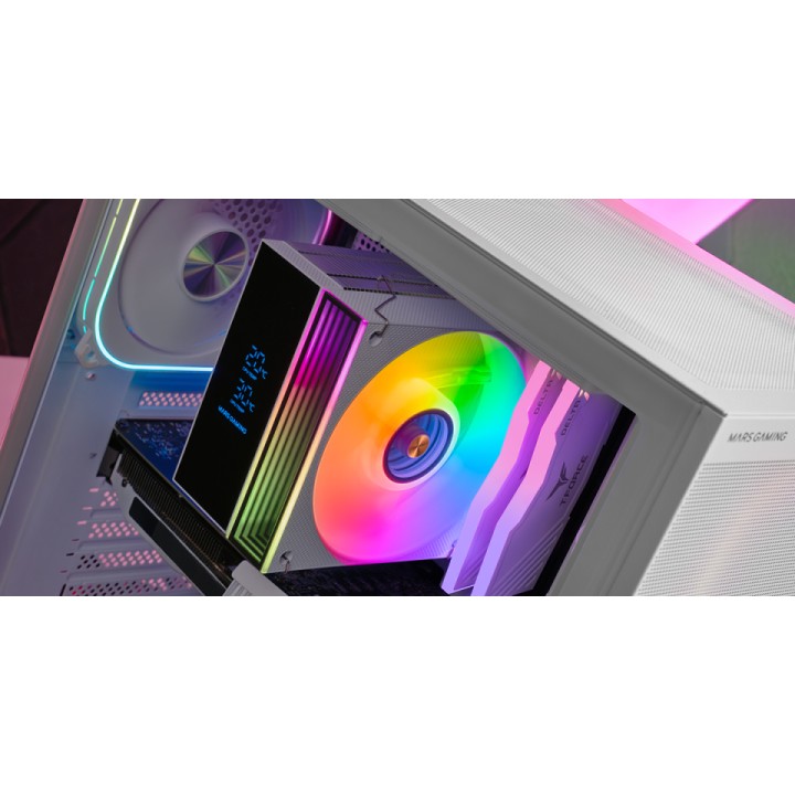 Ventilador CPU Mars Gaming ARGB 120mm Blanco (MCPULCDW)