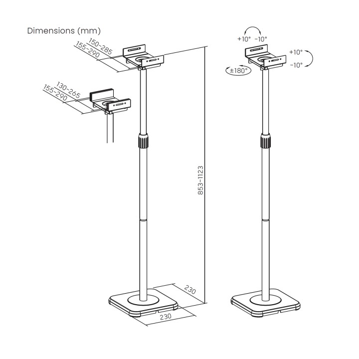 Soporte de Suelo AISENS para 2 Altavoces (SPK09U-429)