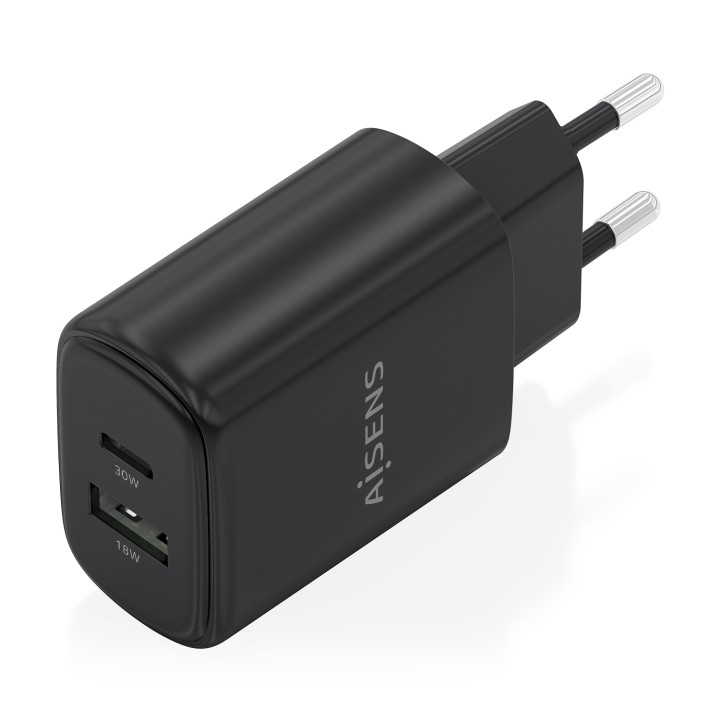 Cargador de Pared AISENS USB-A/C 30W Negro (A110-0978)