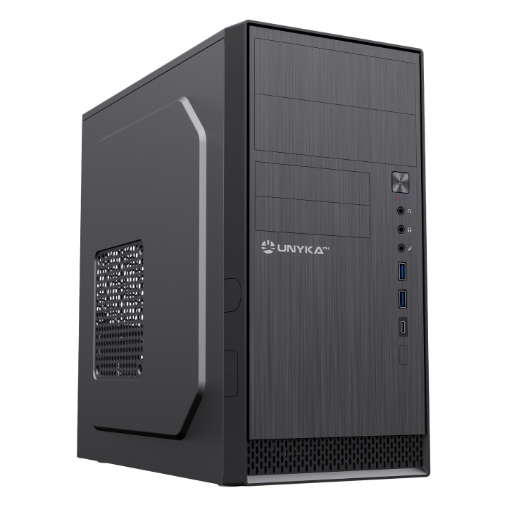 Caja UNYKA Aero C12 V2 USB-A/C mATX Negra (UK52110V2)