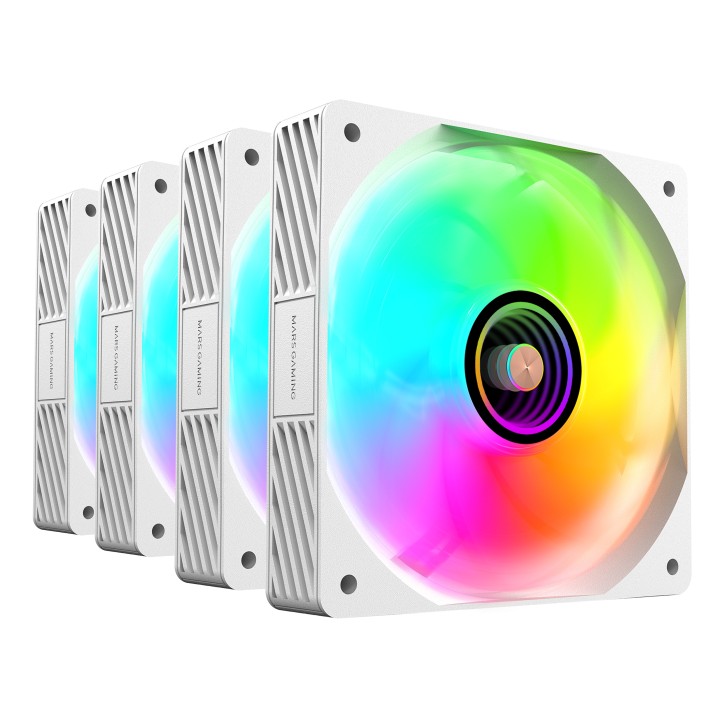 Kit Mars Gaming 4 Ventiladores ARGB+Hub ARGB(MFSI4KITW)
