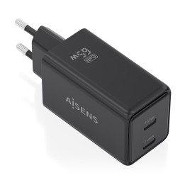 Cargador Pared AISENS GaN 65W 2USB-C (ASCH-65W2P079-BK)