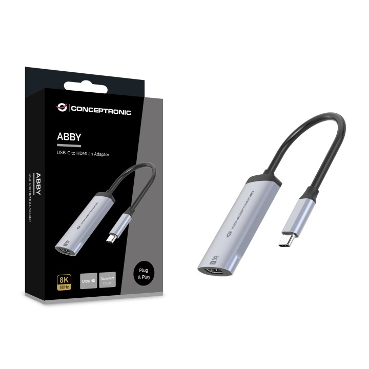 Adaptador CONCEPTRONIC USB-C a HDMI 8K Plata (ABBY23G)