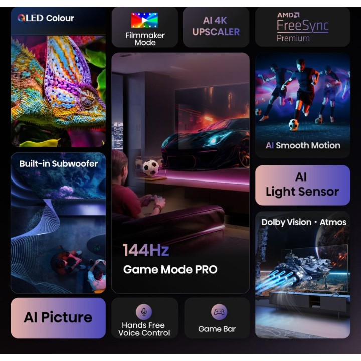 TV Hisense E7Q PRO 100" QLED 4K UHD Negro (100E7Q PRO)